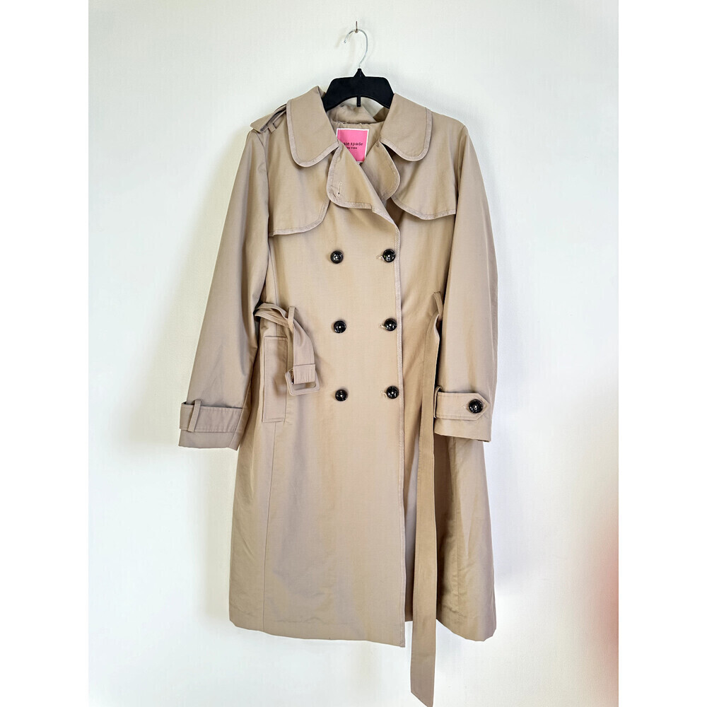 Kate Spade New York Women's Hooded Cotton-Blend Trench Coat size M $400 - Picture 3 of 14